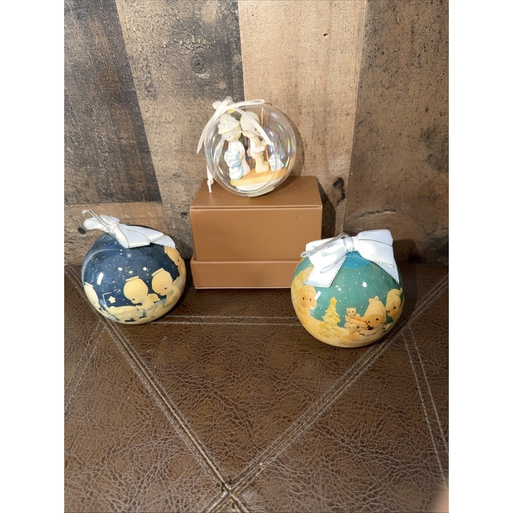 Vintage Precious Moments Enesco Christmas Ornaments Lot 3 Nativity 1993 1994
